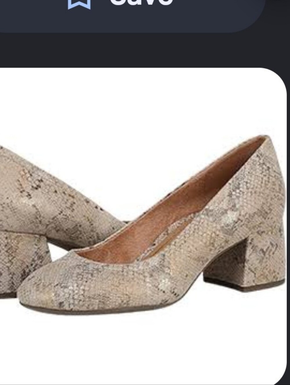 Vionic Carmel Women's Snakeskin Block Heel Pump - Beige/Sand
